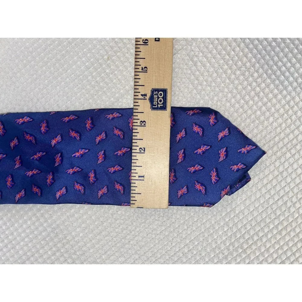 Beaufort Silk Tie Union Jack Pattern‎ AOP Tie Rack Blue Mad In Italy
